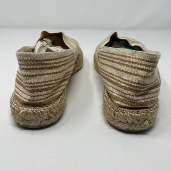 Blue by Saks Fifth Avenue Striped Espadrille Flats Size 10 Cream Tan - Picture 5 of 10